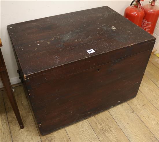 A large Victorian pine chest W.86cm